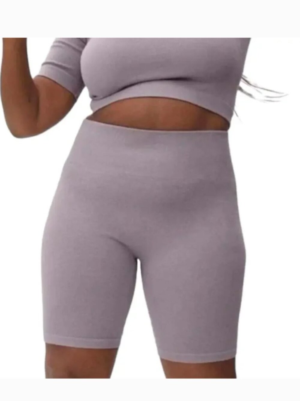 Everlane The Seamless Ribbed Bike Shorts In Lilac Purple Size XL/XXL NWT